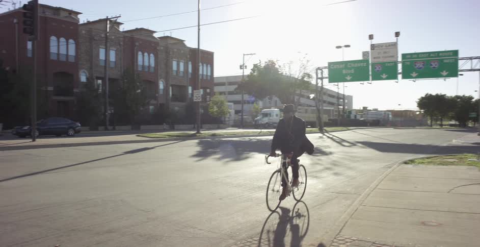 A person riding a bike