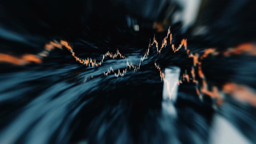 A graph of orange lines