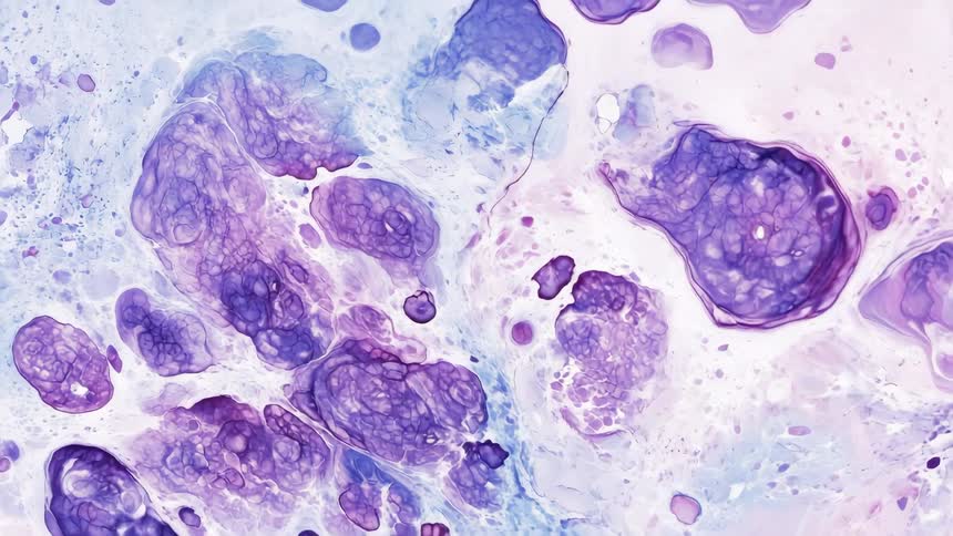 Transparent and purple gelatinous texture