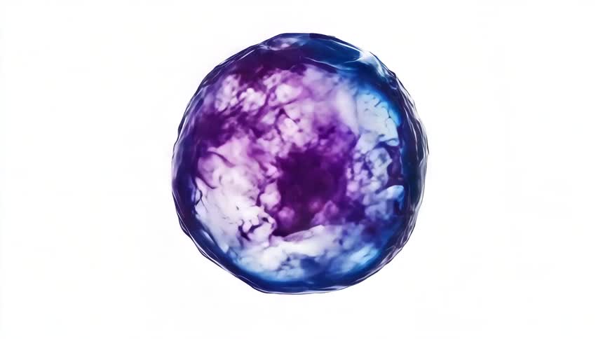 Abstract blue bubble against a white background