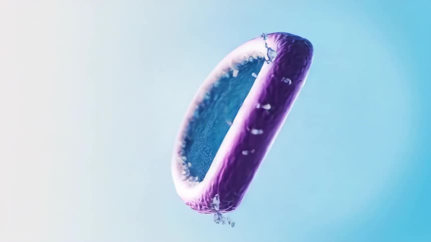 A purple ring with a blue interior