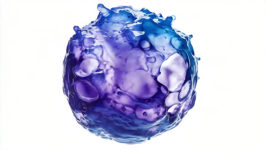 A blue and purple orb rotating