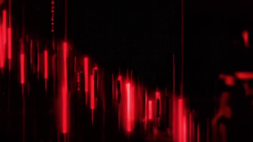 Red lines grow on a screen