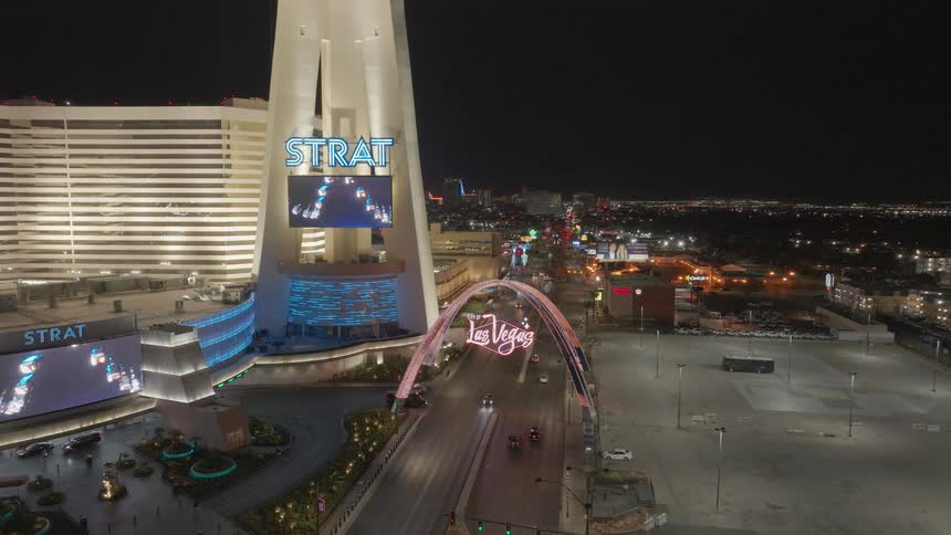 The Strat casino is on the Las Vegas strip