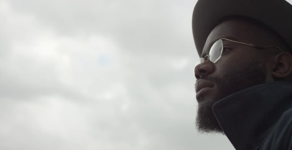 A person looking up at the sky