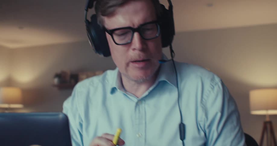 A man on a business call