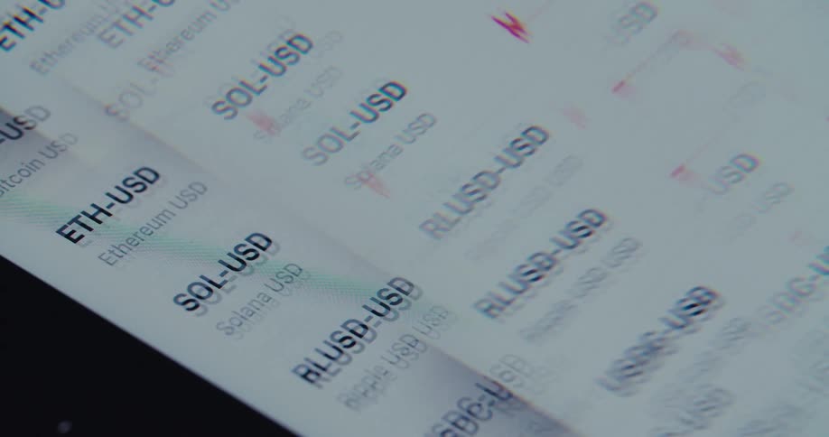 A screen is scrolled through