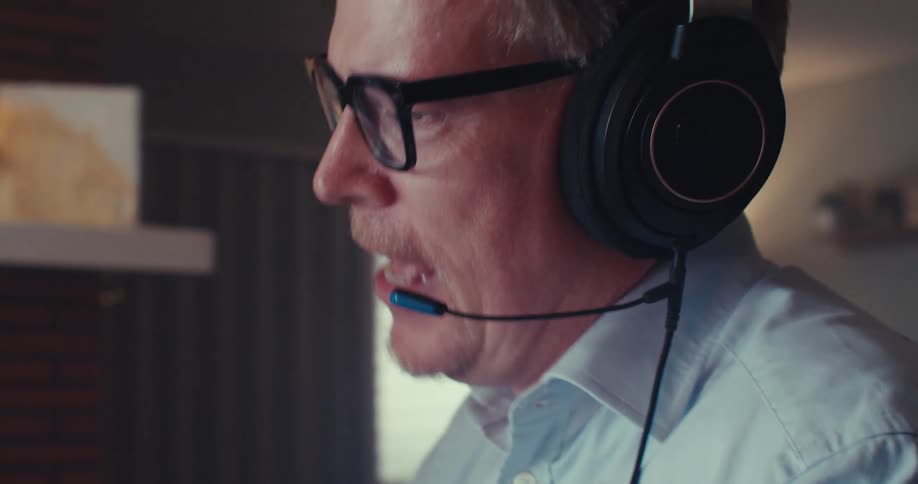 A man is on a business call