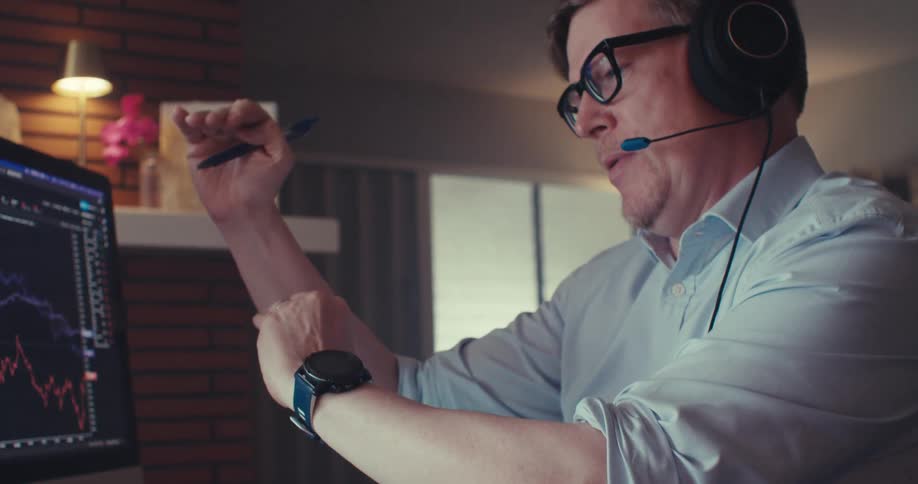 A man is on a business call