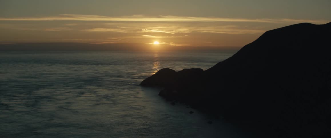 Sun sets over the ocean