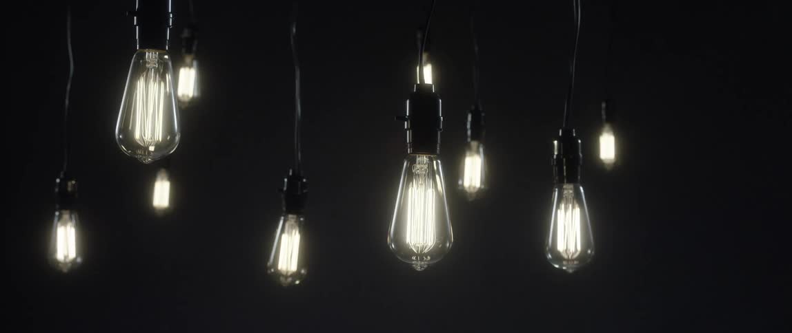 Several light bulbs lighting up