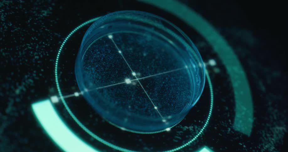Lights appears beneath a petri dish