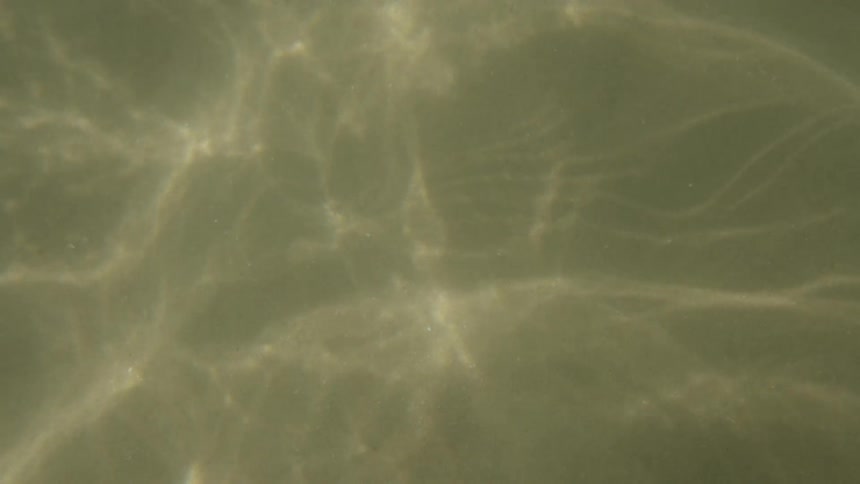 Light reflects off the ocean floor