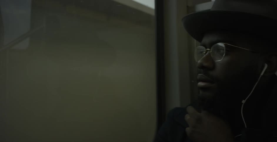 Man rides a passenger train
