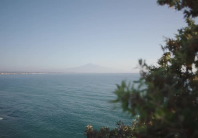 Looking out over a large bay