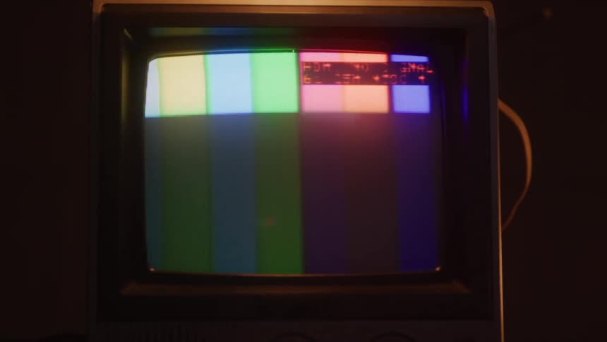Retro television with no signal and colored image