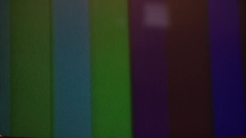 Television screen displaying bands of color
