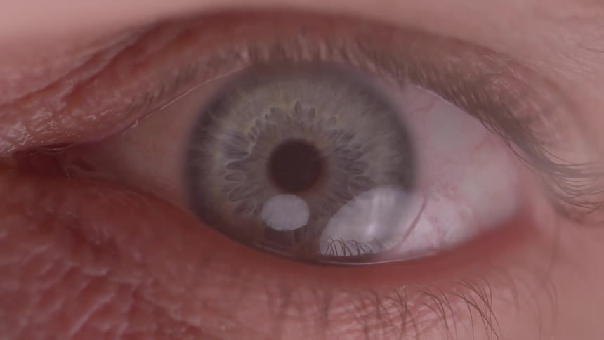 Extreme close up of a persons eye open