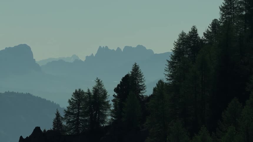 Drone Shot of Mountains Covered in Heavy Fog