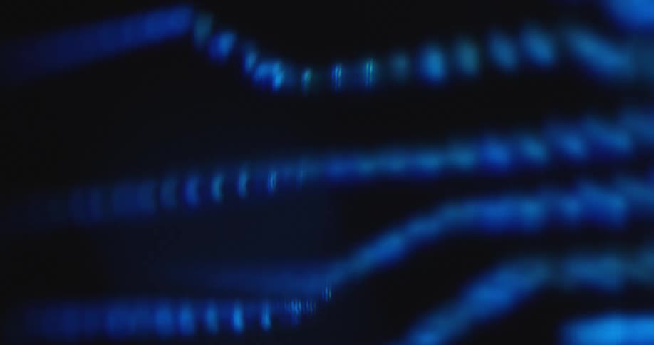Abstract animation of a printed circuit board or mainboard with lines and diodes as the computer hardware is processing data flowing in from different servers connected via the world wide web or internet