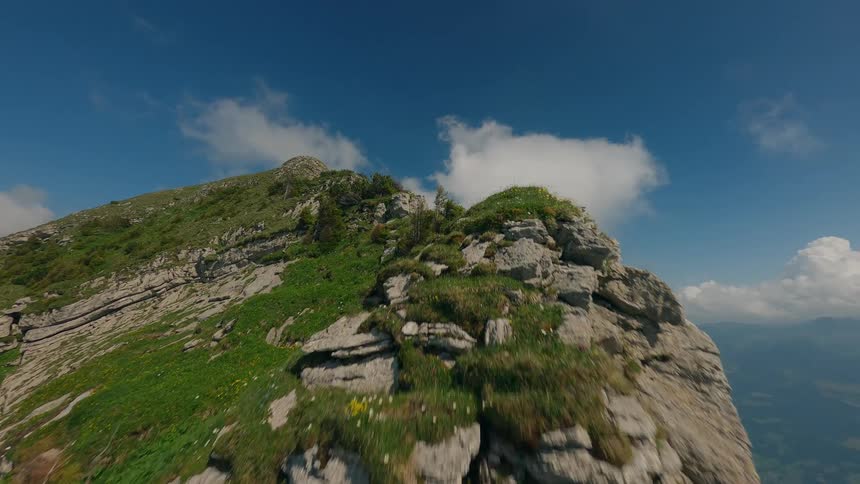 Aerial Clip of a Swiss Mountain Ridge