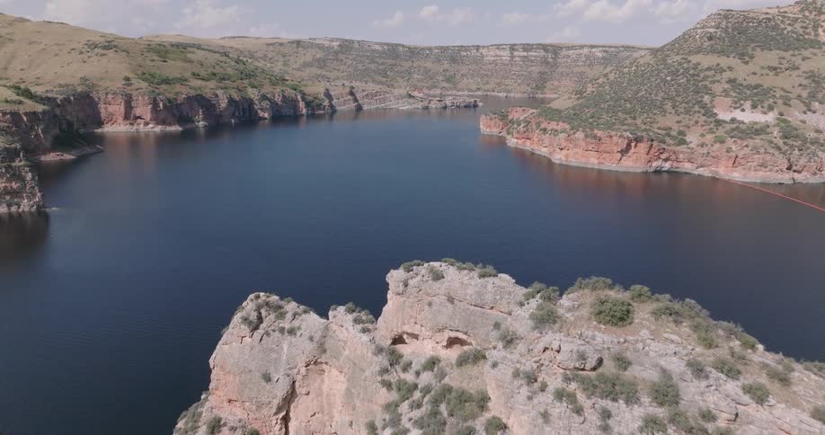 A river runs through the canyon