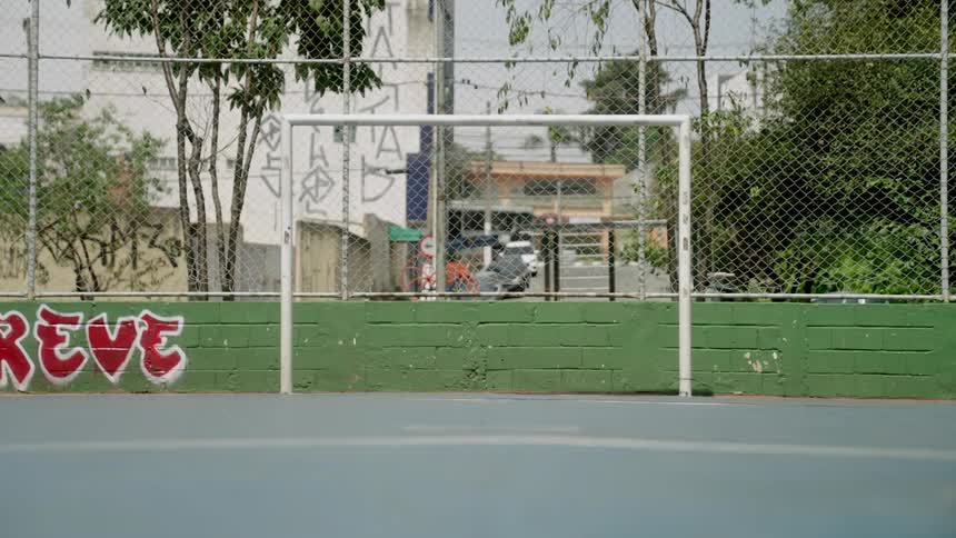 The bus drives past the park