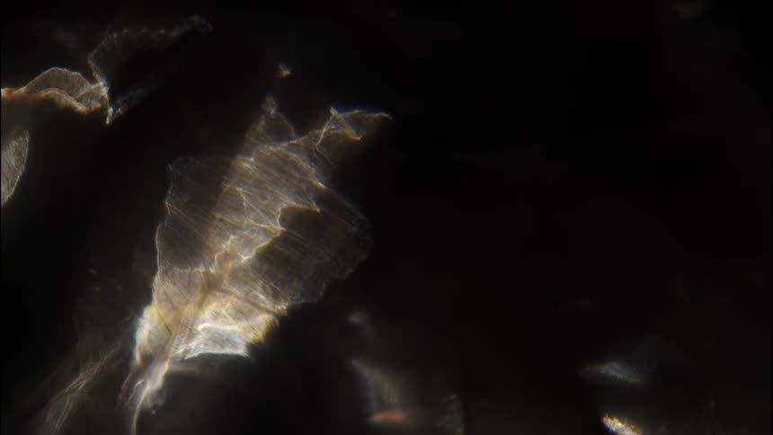 A dark cave with light reflection