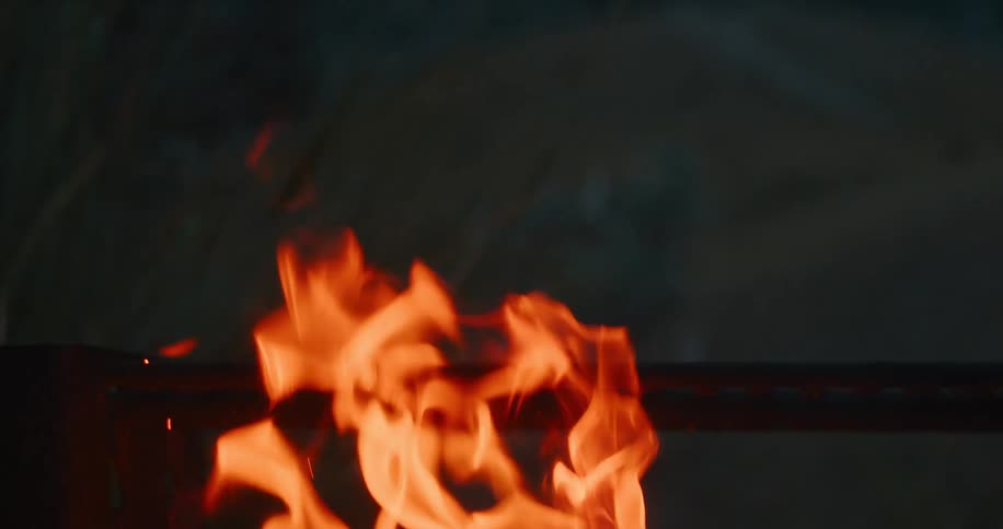 The structure is burning outside