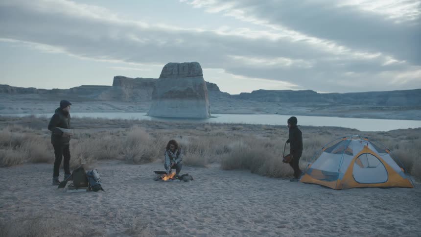 People out camping