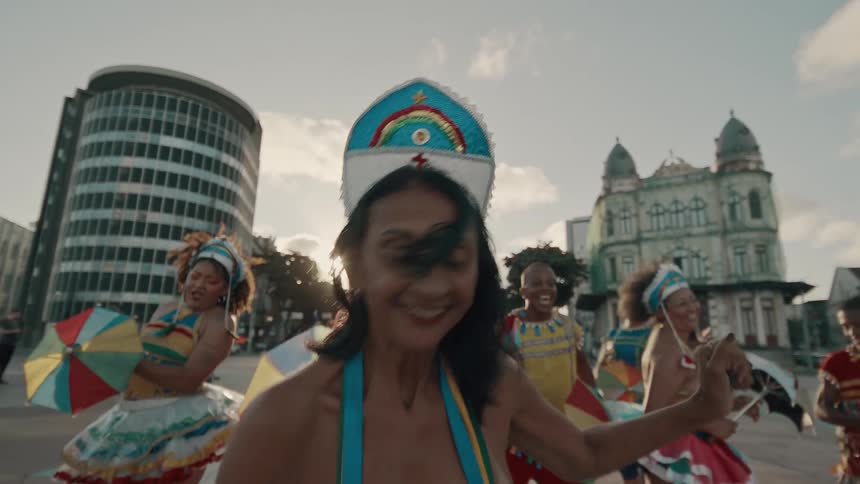 The dancers have colorful costumes