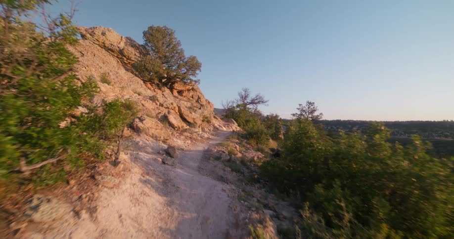 Trail on a mountain at dawn