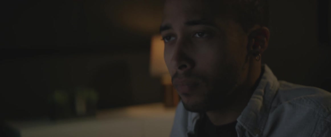 A man works on a computer