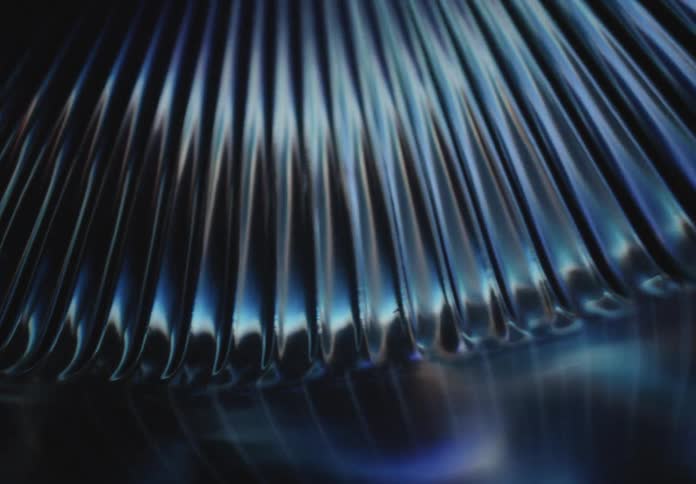 Abstract spiral structure with light reflection