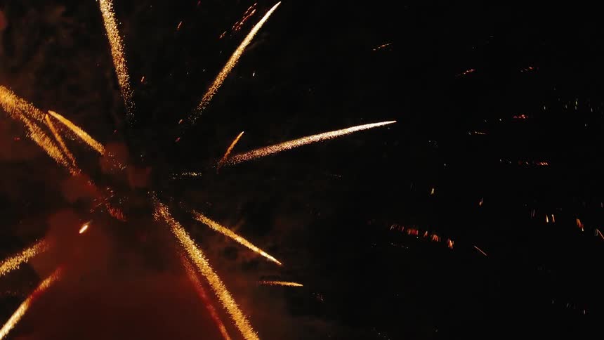 Fireworks explode all over the sky