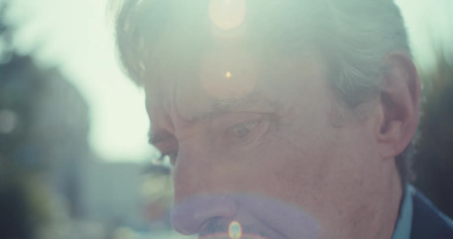 Perplexed man in an outdoor environment