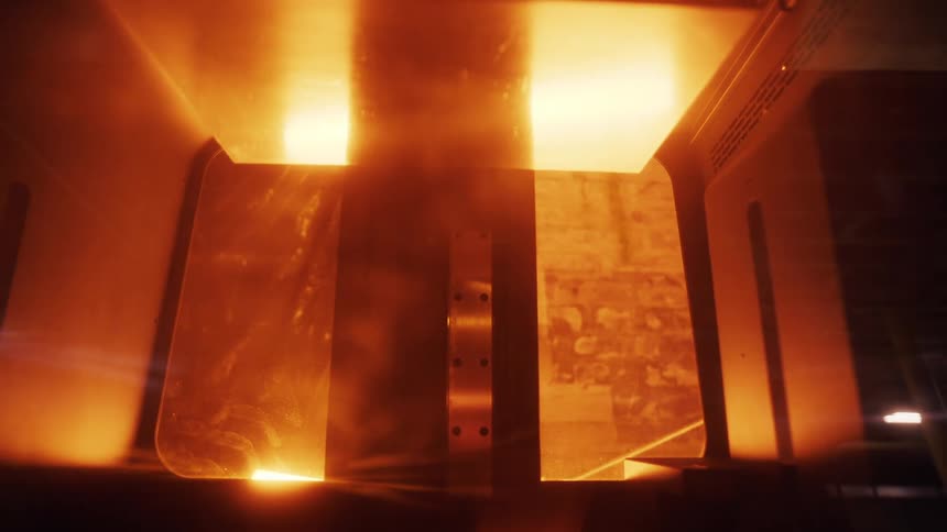 A light is on inside the machine