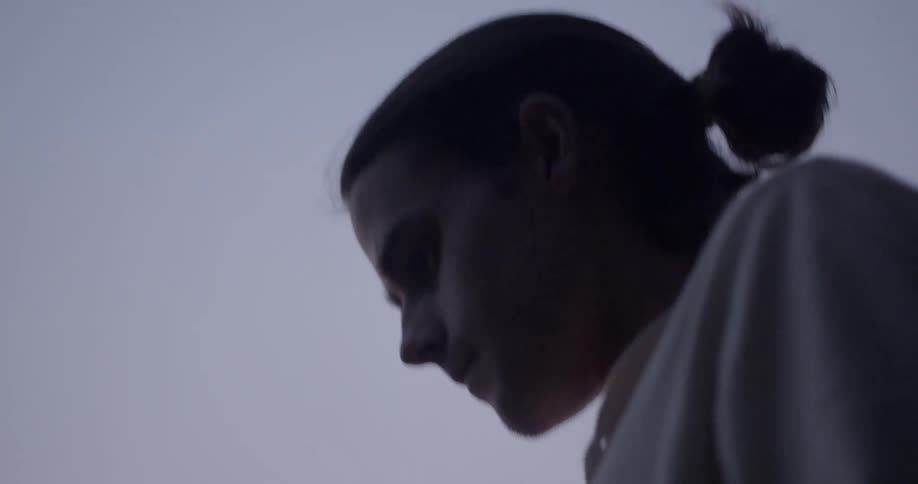 A person with their arm extended