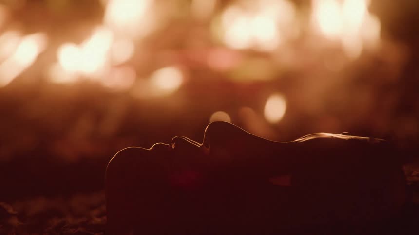 A mask lying outside a fire