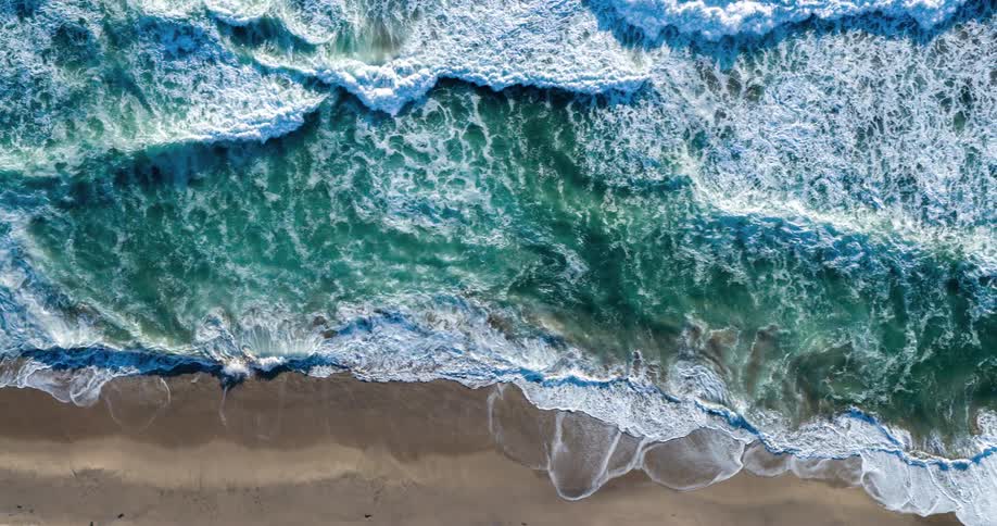 Repeated waves hit the shore