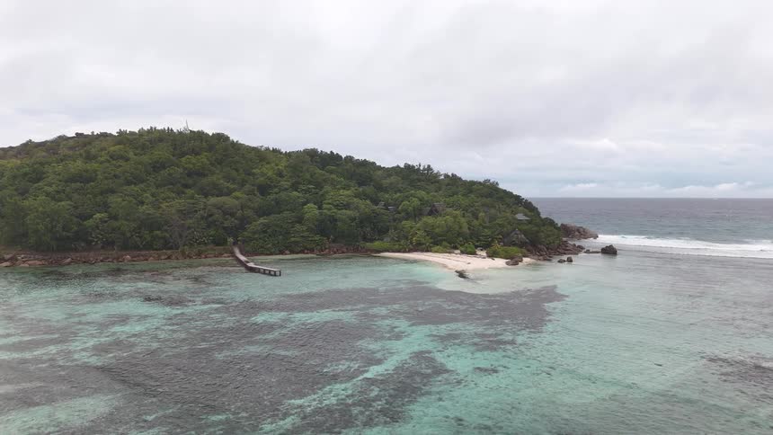 An island on a cloudy day