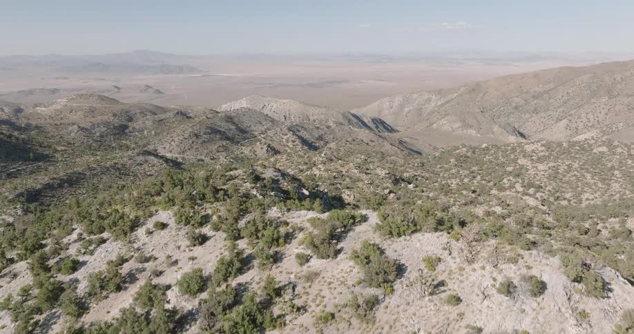 Panorama of mountains with sparse vegetation