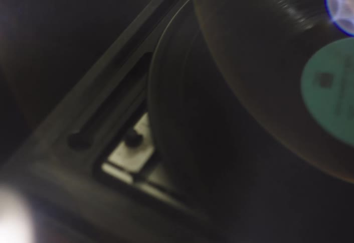 Vinyl record on a vintage player