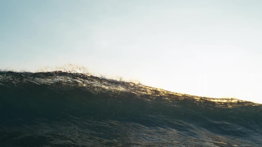 Wave in the ocean forming and breaking