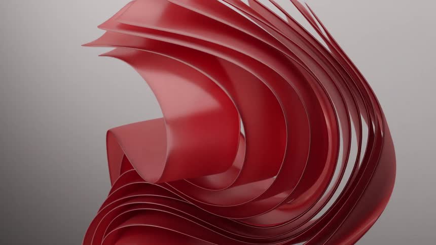 A stack of red sheets move together