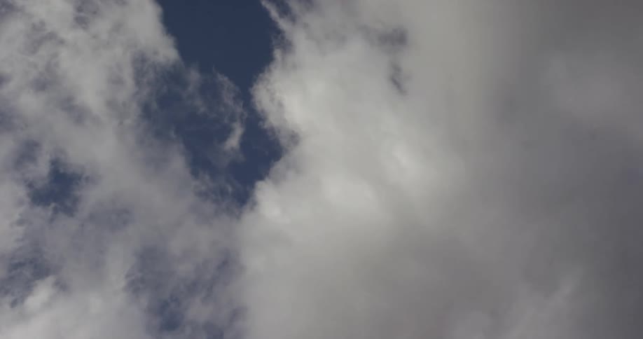 The blue sky with some white clouds passing quickly