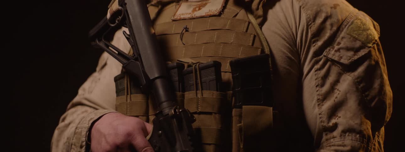 Soldier holding a gun
