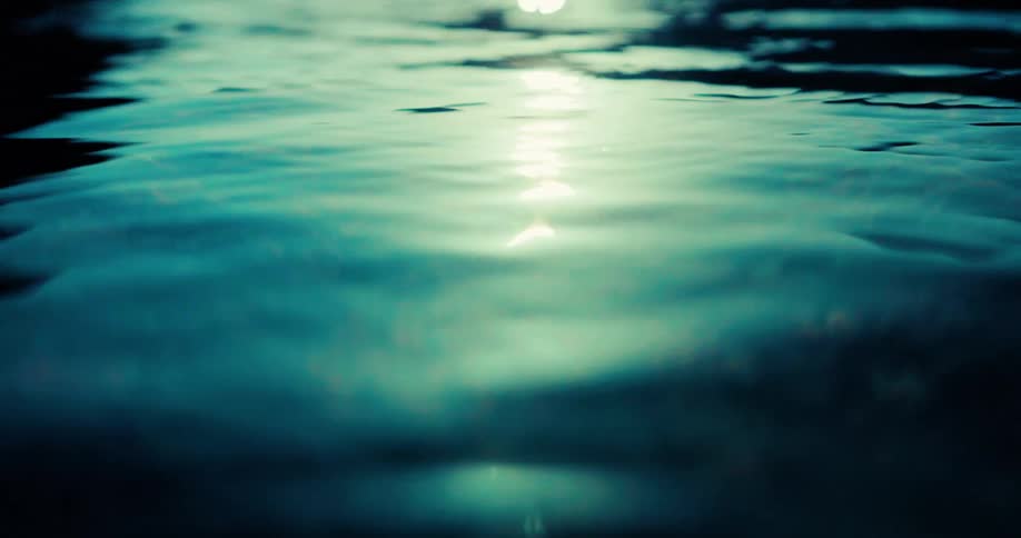 Setting sunlight reflecting on the ocean water