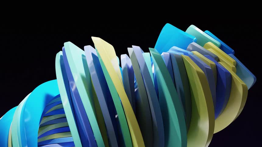 Colorful abstract spiral against a black background