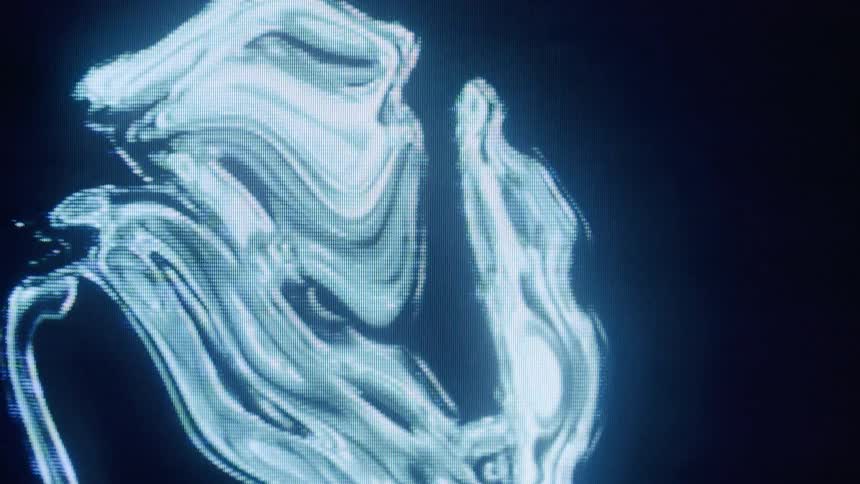 Abstract blue liquid in motion